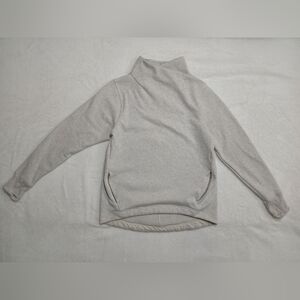 Athleta women’s unique sweatshirt top, dove gray, zip front pockets XS